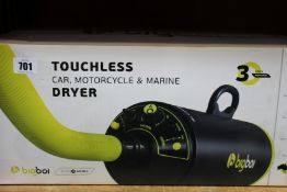 A boxed as new Bigboi BlowR Mini+ car dryer.