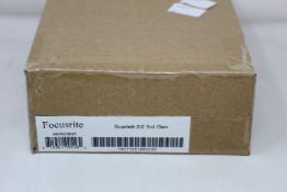A boxed as new Focusrite Scarlett 2i2 (Third-Generation 2-In, 2 Out USB Audio Interface).