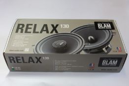 A boxed as new BLAM Relax 130 RS 2 way component speakers system.