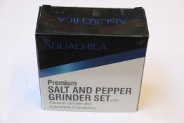 A quantity of as new AGUACHICA premium salt and pepper grinder sets.