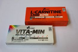 A quantity of as new Olimp sport nutrition/vitamin supplements.