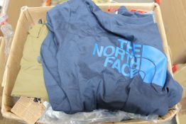 Thirteen items of as new The North Face clothing and accessories to included Glacier Pro full zip