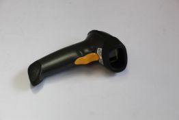 Fourteen LS2208 Input/Output Scanners with stands.