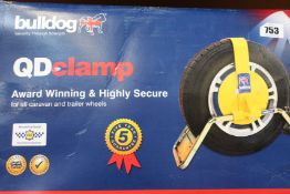 A Bulldog QD22 wheel clamp.