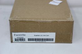 A boxed as new Focusrite Scarlett 2i2 (Third-Generation 2-In, 2 Out USB Audio Interface).