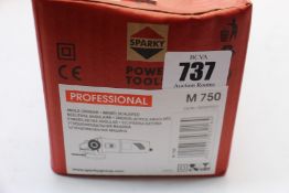 Three boxes of as new Sparky professional angle grinders (M750).