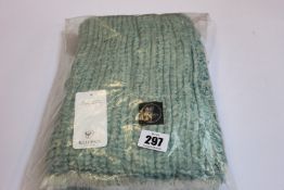 Three as new Klippan Duo Woven Linen/Cotton Throws in blue (130 x 170).