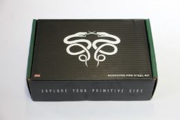 Five boxed as new KonvoySG Fire Kits - tan leather (Carbon steel fire striker, English flint stone
