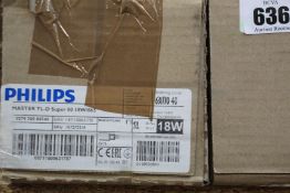 Three boxes of 25 Philips Master TL-D Super 80 18W/865 Fluorescent Tubes (63177040).