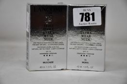 Five Lancôme Teint Idole Ultra Wear nude (15 Moka and 11 Muscade) (40ml).