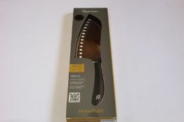 Four boxed as new Robert Welch Signature Deep 17cm Santoku Knives - Dicing (Over 18s only).
