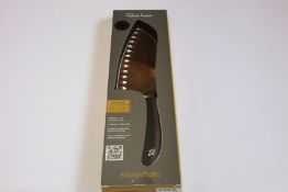 Four boxed as new Robert Welch Signature Deep 17cm Santoku Knives - Dicing (Over 18s only).