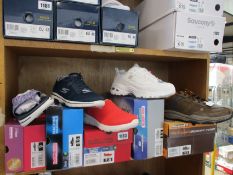 Five pairs of assorted as new Skechers footwear.