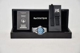 A boxed as new Raconteur - Verne Nautilus Watch -Silver & Blue.