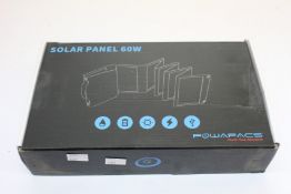 A boxed as new Powapacs Solar Panel 60W.