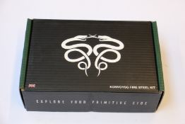 Five boxed as new KonvoySG Fire Kits - tan leather (Carbon steel fire striker, English flint stone