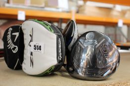 Five pre-owned golf clubs to include: a TaylorMade Rocketballz HL, a Wilson Staff 3, a TaylorMade