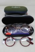 Ten pairs of assorted as new Anne & Valentin glasses frames with case.