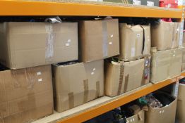 Eight boxes of assorted pre-owned clothing and related items.