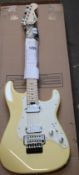 A Charvel Pro Mod So Cal Style 1 HH FR Vintage White Electric Guitar.
