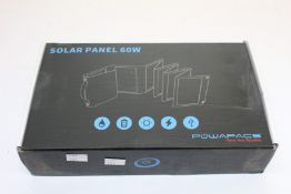 A boxed as new Powapacs Solar Panel 60W.