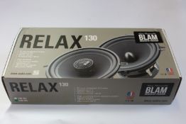 A boxed as new BLAM Relax 130 RS 2 way component speakers system.