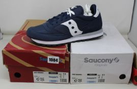 Two pairs of as new Saucony Jazz Original trainers (UK 10).