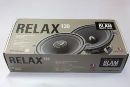A boxed as new BLAM Relax 130 RS 2 way component speakers system.