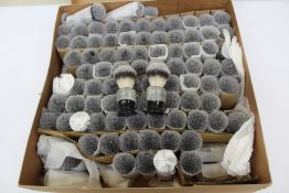 A quantity of men's Beard & Blade Supply Co synthetic shaving brushes (Approximately 95 items).