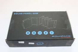 A boxed as new Powapacs Solar Panel 60W.