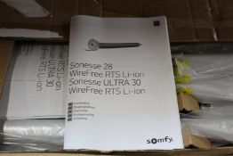 Ten as new Somfy Sonesse 28 wire free lithium ion battery motors.