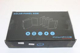 A boxed as new Powapacs Solar Panel 60W.