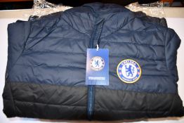 Four men's as new Official Chelsea F.C. padded jackets (L - RRP £60 each).