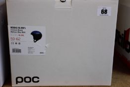 A boxed as new POC Meninx RS MIPS Snow Helmet in Uranium Black/Natrium Blue Matt (XL-XXL, 59-62).