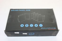 A boxed as new Powapacs Solar Panel 60W.