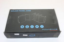A boxed as new Powapacs Solar Panel 60W.