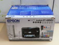 A boxed as new EcoTank ET-4850 A4 Colour Multifunction Inkjet Printer (Box opened, some damage to