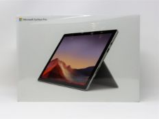 A boxed as new Microsoft Surface Pro 7 with Intel Core i5 CPU, 8GB RAM and 128GB storage in platinum