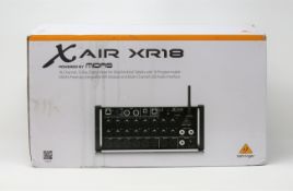 A boxed as new Behringer X AIR XR18 18-Channel 12-Bus Digital Mixer for iPad/Android Tablets (2-