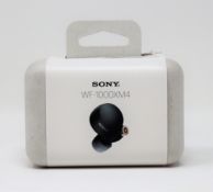 A boxed as new pair of Sony WF-1000XM4 Wireless Noise Cancelling Headphones (Packaging sealed,