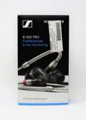 A boxed as new pair of Sennheiser IE 500 PRO In-Ear Monitors in Smoky Black (Box opened).