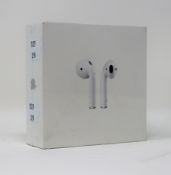 A boxed as new pair of Apple AirPods (2nd generation) with wireless charging case in white (PN: