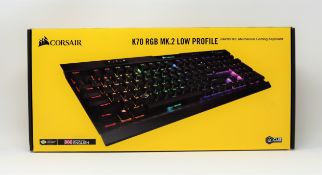 A boxed as new K70 RGB MK.2 Low Profile Mechanical Gaming Keyboard (English keyboard layout) (Box