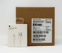 Ten boxed as new Apple Lightning to USB 1M Cables (P/N: MQUE2ZM/A) (Boxes sealed).