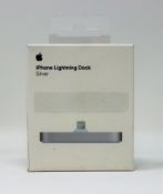 Six boxed as new Apple iPhone Lightning Docks in Silver (Demo model, box states 'Demo - not for