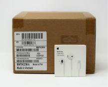 Ten boxed as new Apple earPods with lightning connector in white (PN: MMTN2ZM/A) (model: A1748).