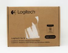 A boxed as new Logitech H820e Wireless Stereo Headset (P/N: 981-000517) (Box sealed, some damage