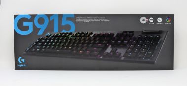 A boxed as new Logitech G915 Lightspeed Wireless RGB Mechanical Gaming Keyboard (UK Layout) (Box