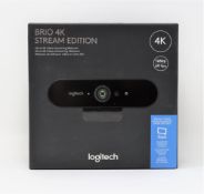 A boxed as new Logitech Brio 4K Stream Edition Webcam (Box sealed, some damage to box).