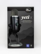 A boxed as new Blue Yeti X Professional USB Microphone in Black (Box sealed).